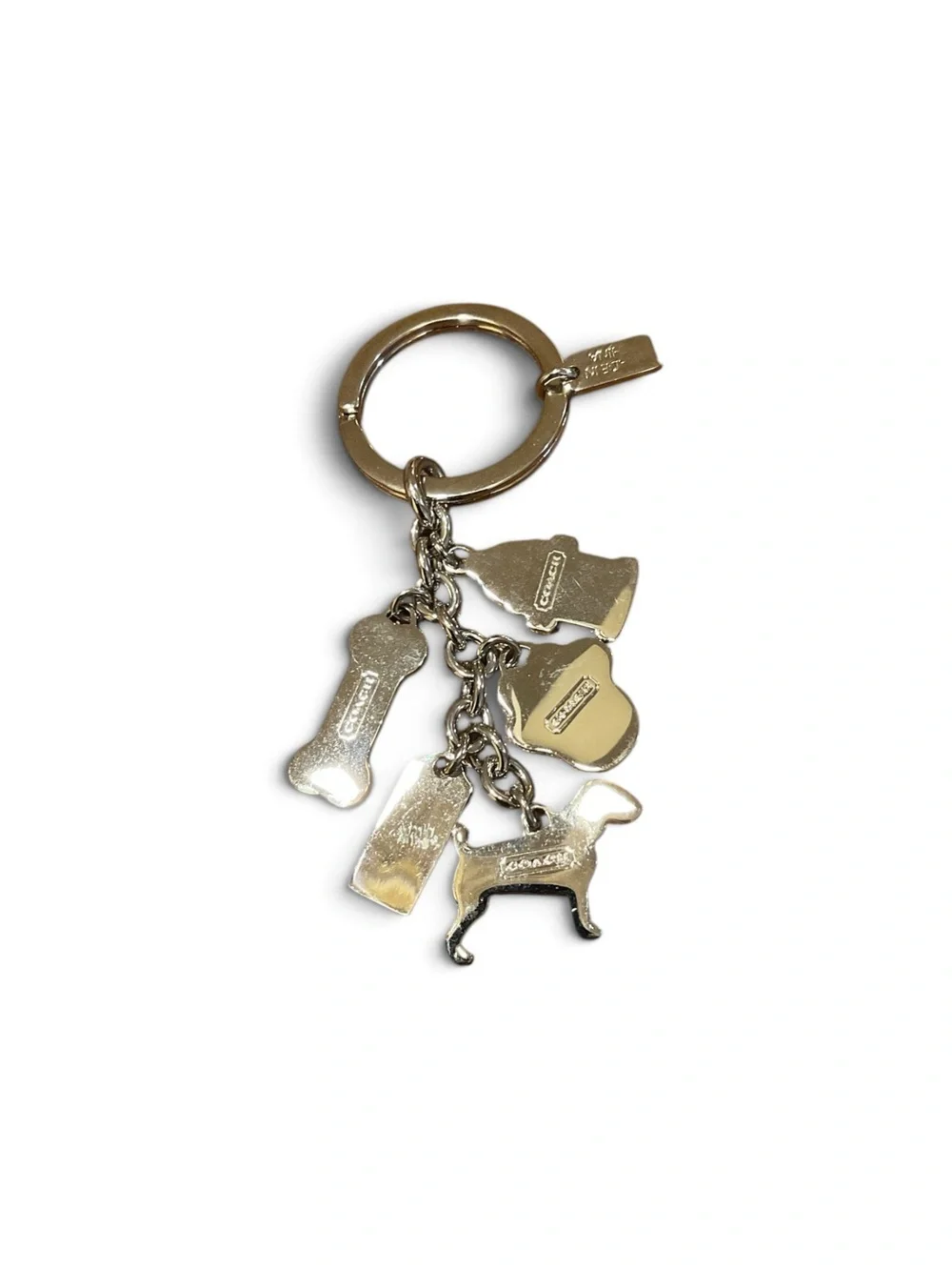 vintage COACH Jack Russell Enamel Multi-Charm Keychain